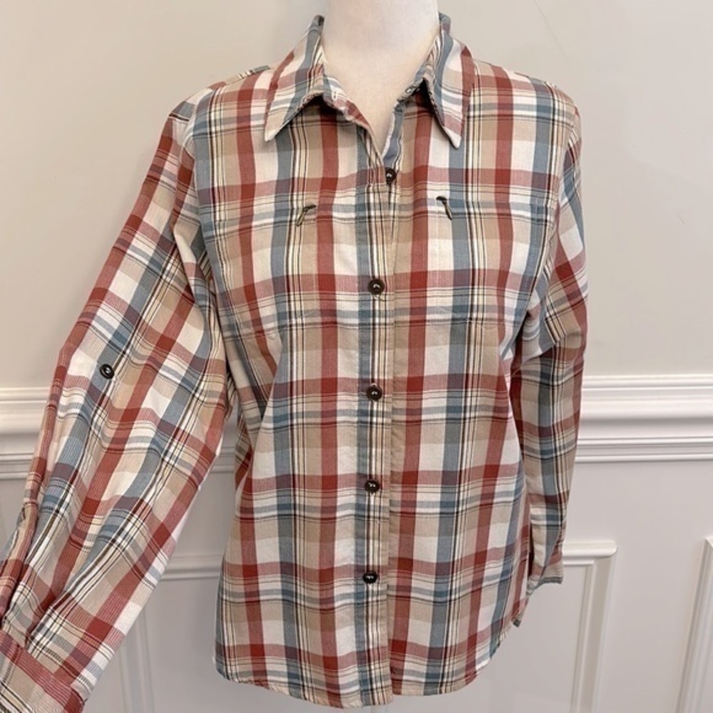 Alfred Dunner plaid button down shirt - Picture 2 of 5